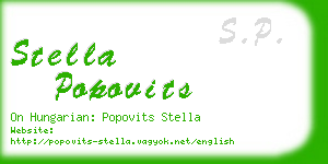 stella popovits business card